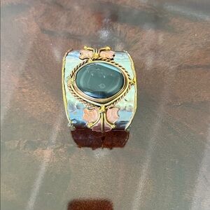 NWOT Tri-Metal Cuff Onyx Stone handmade